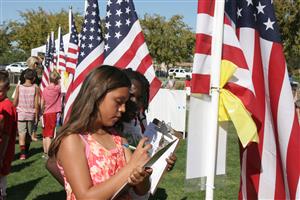 Students at Field of Honor  